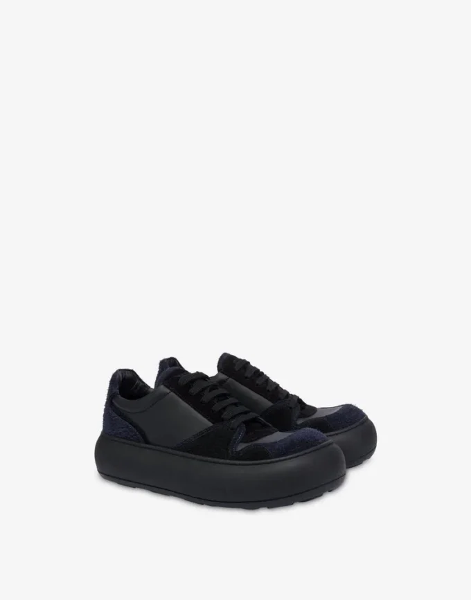 Zapatillas deportivas de gamuza y piel de becerro Zapatillas deportivas de gamuza y piel de becerro