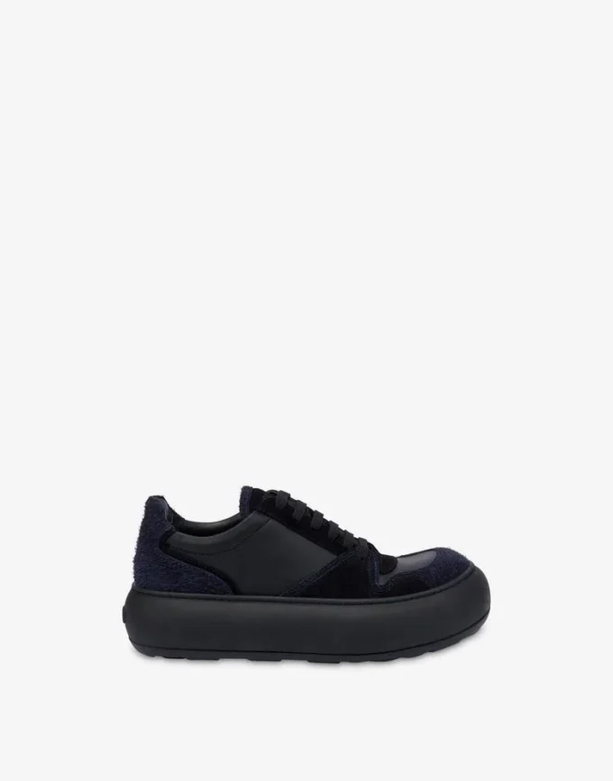 Zapatillas deportivas de gamuza y piel de becerro Zapatillas deportivas de gamuza y piel de becerro