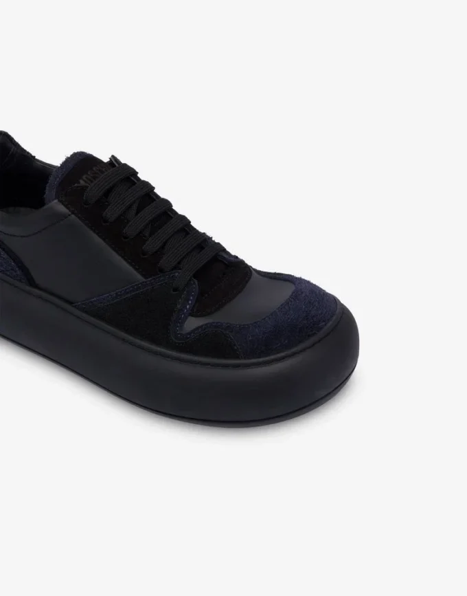 Zapatillas deportivas de gamuza y piel de becerro Zapatillas deportivas de gamuza y piel de becerro