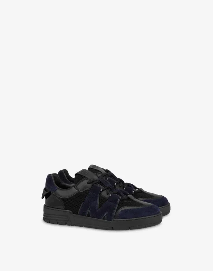 Zapatillas deportivas de malla, piel de becerro y ante Zapatillas deportivas de malla, piel de becerro y ante