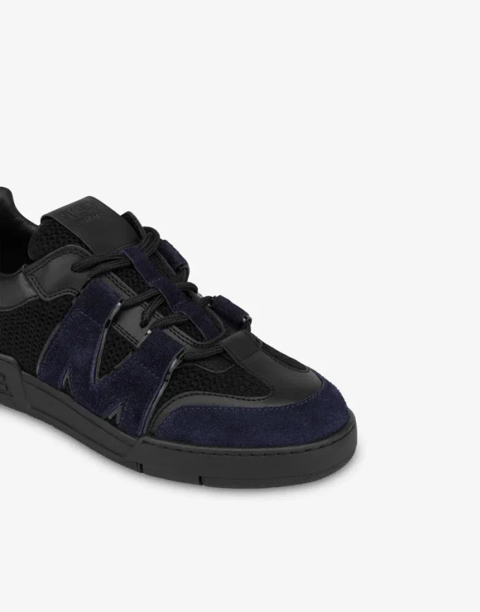 Zapatillas deportivas de malla, piel de becerro y ante Zapatillas deportivas de malla, piel de becerro y ante