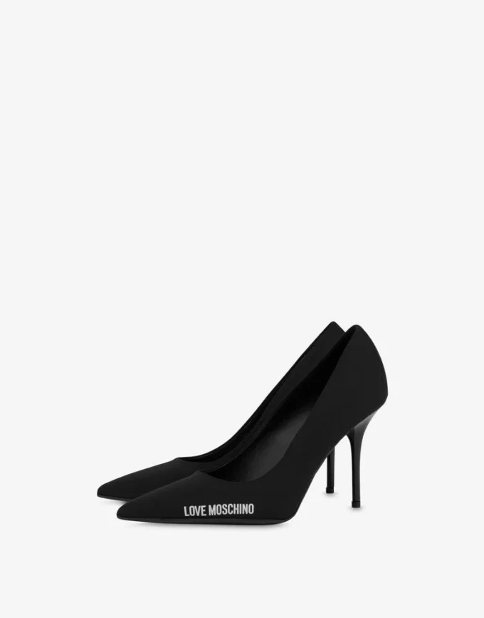Zapatos de tacón con logotipo de neopreno y caucho