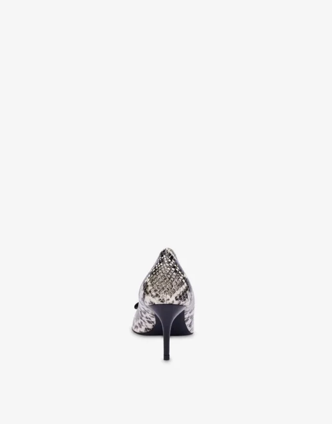 Zapatos de tacón de piel de becerro con estampado de pitón
